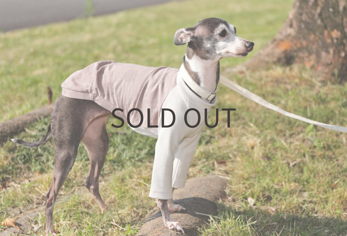 画像4: 綿麻サークルドット（薄小豆） (4)