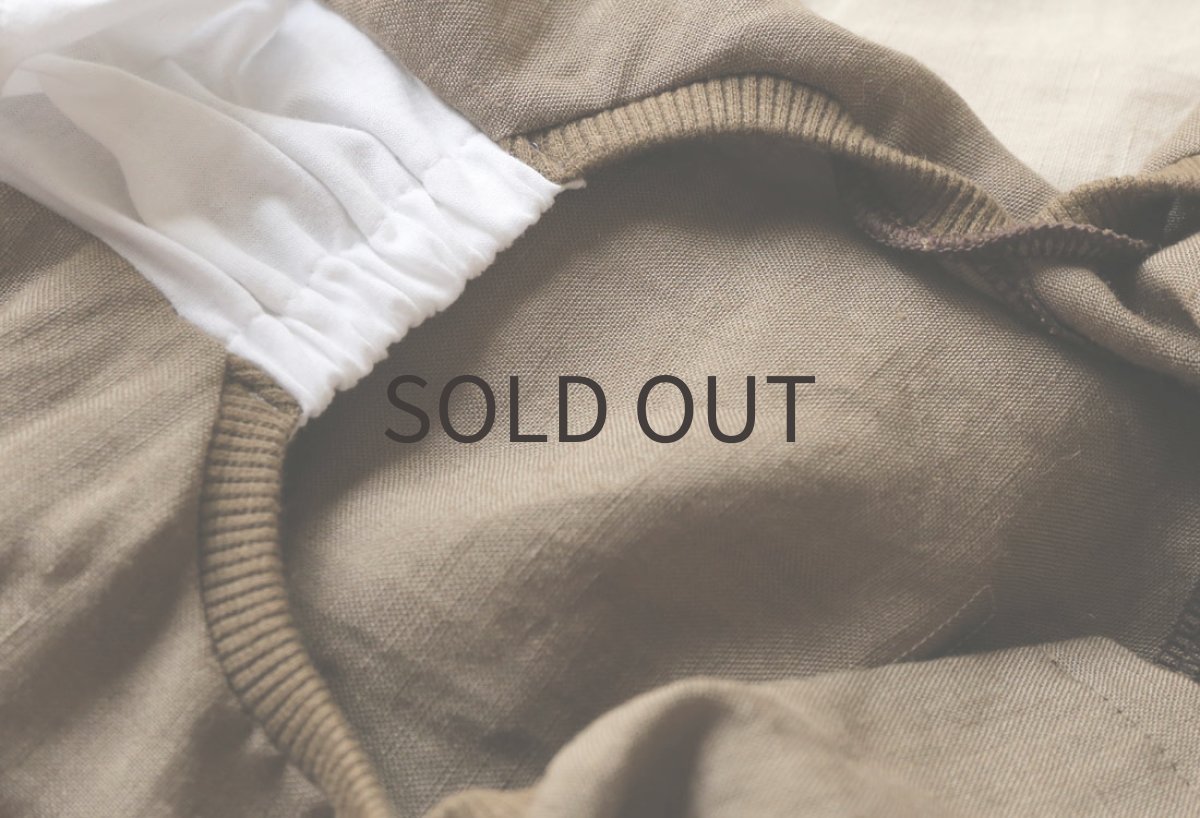 画像7: ベルギーリネンのロンパース（ブラウン） (7)