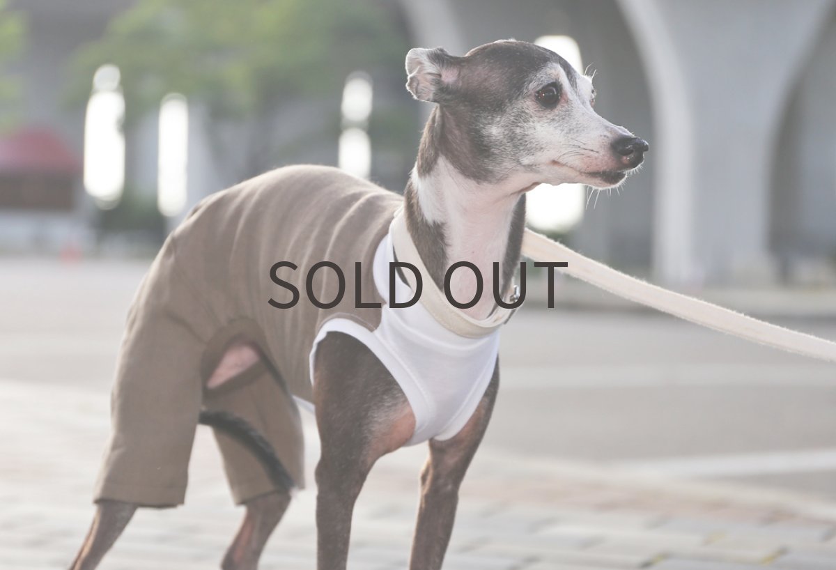 画像4: ベルギーリネンのロンパース（ブラウン） (4)