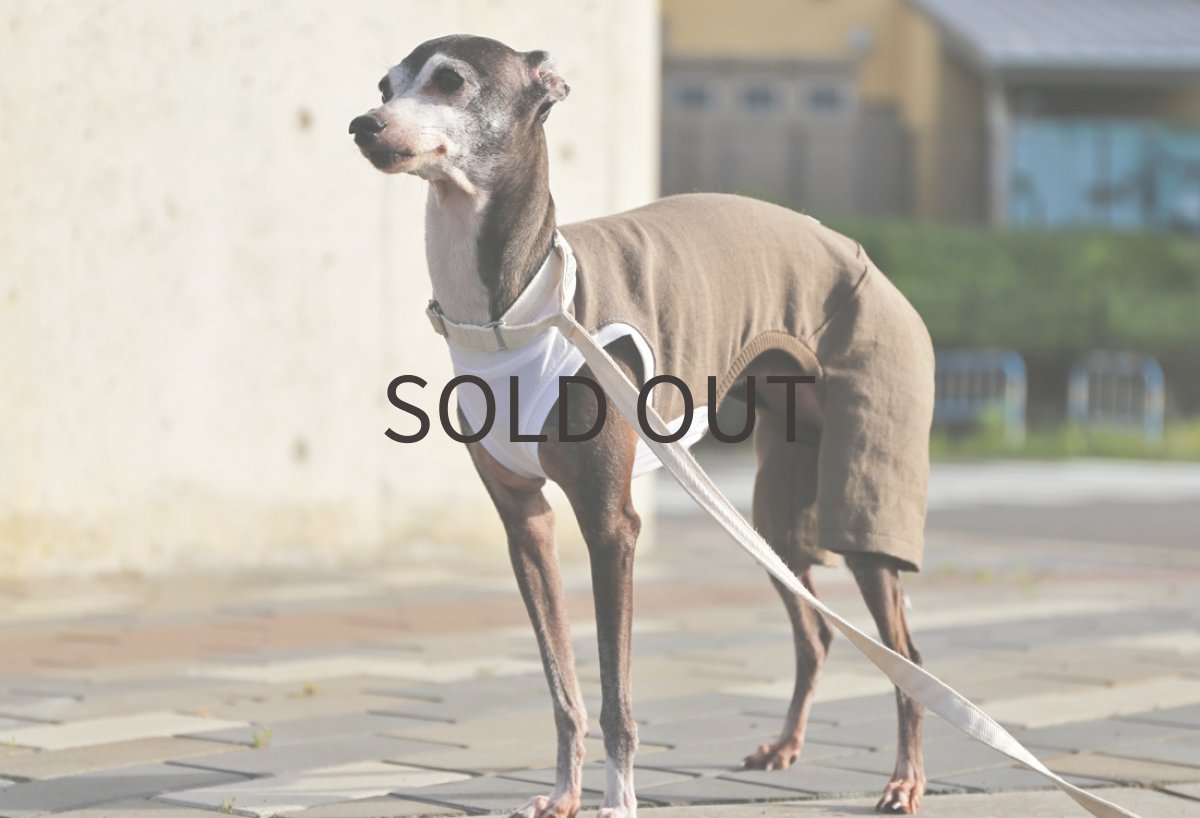 画像3: ベルギーリネンのロンパース（ブラウン） (3)