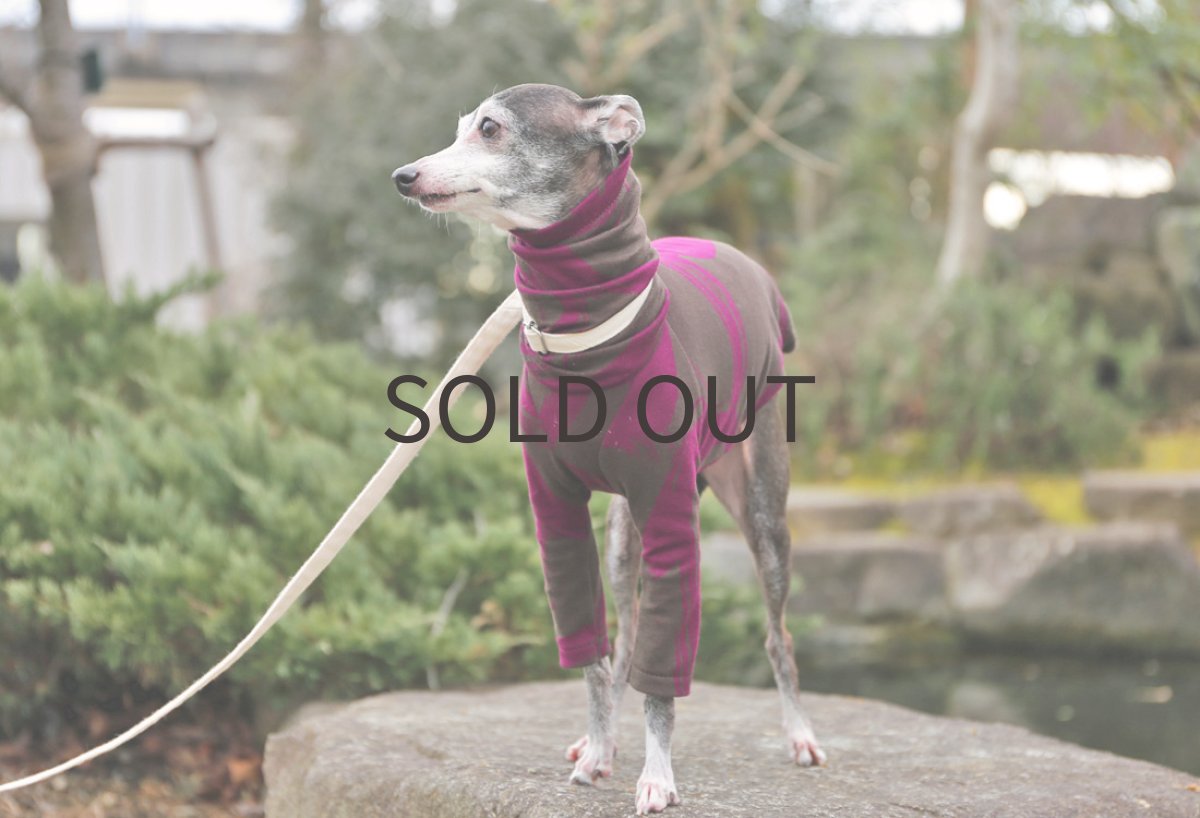 画像7: 筆線ジャガードニット（ブラウン＆パープル）〜LLサイズ、ノースリーブまで (7)