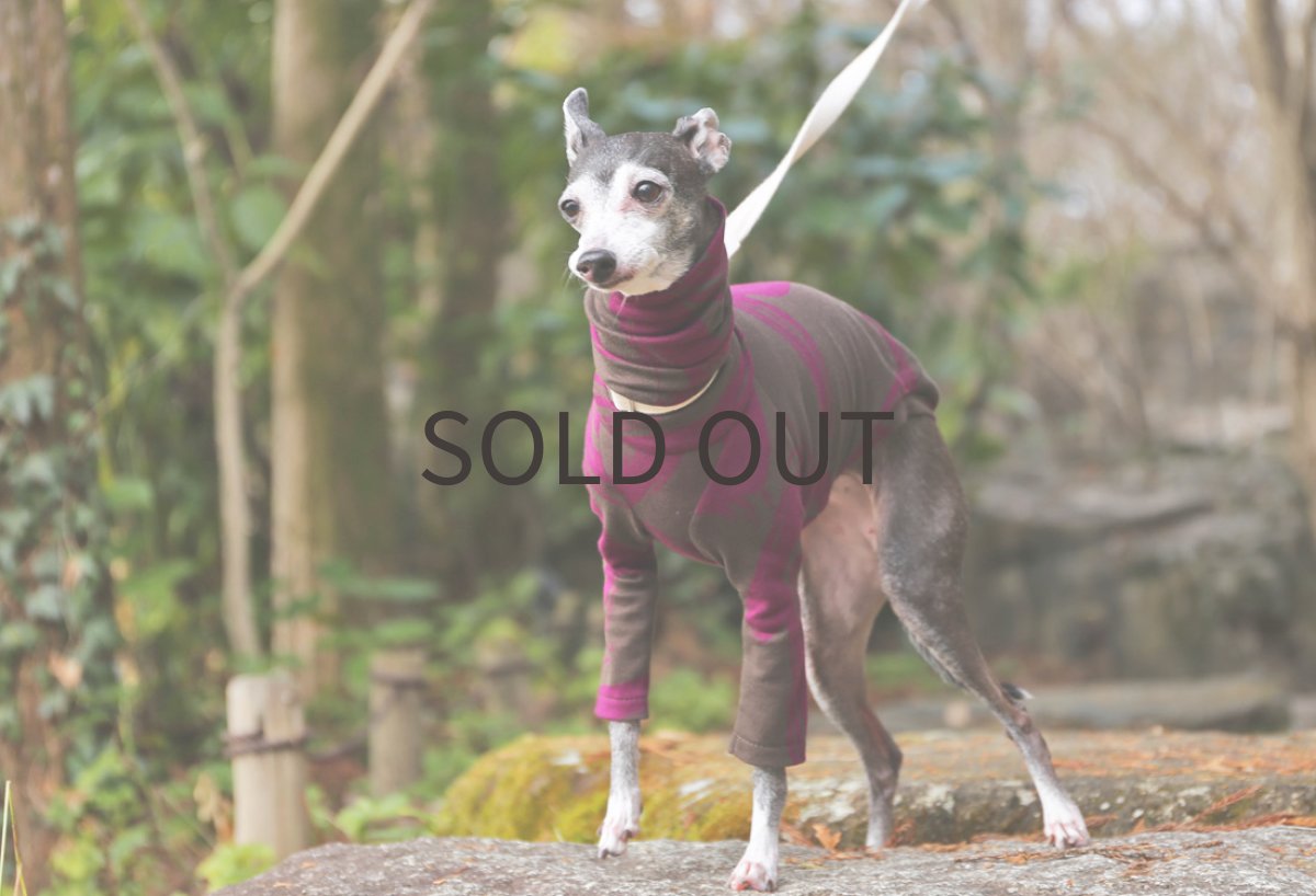 画像3: 筆線ジャガードニット（ブラウン＆パープル）〜LLサイズ、ノースリーブまで (3)