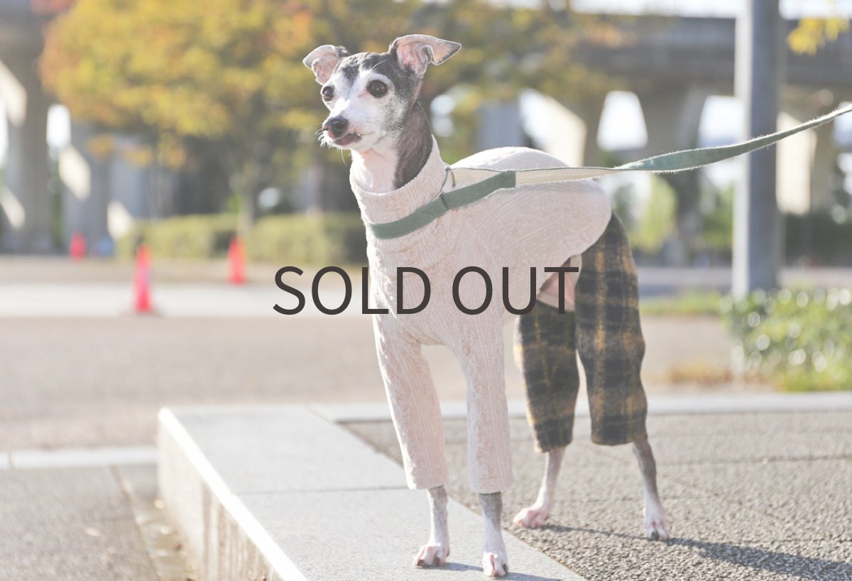 画像6: 縄編み起毛ジャガード+チェックパンツ（エクリュ） (6)