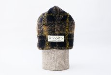 画像5: スライバーチェックの雫スヌード（ブラック×ブラウン） (5)