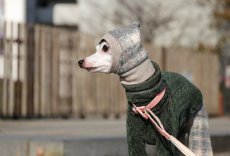 画像2: スライバーチェックの雫スヌード（グレー×アイボリー） (2)