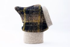 画像6: スライバーチェックの雫スヌード（ブラック×ブラウン） (6)