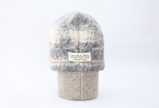 画像5: スライバーチェックの雫スヌード（グレー×アイボリー） (5)