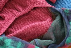 画像8: ワッフルニット+パイル起毛パンツ（ルビーレッド） (8)